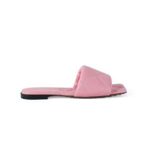 Bottega Veneta Pink Padded Leather Slide Sz 39