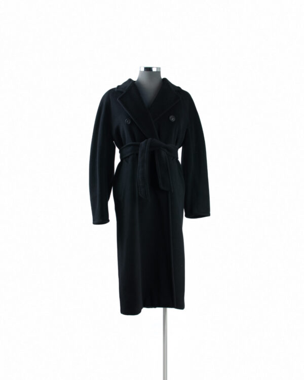 Max Mara Black Wool DB Coat Sz 34