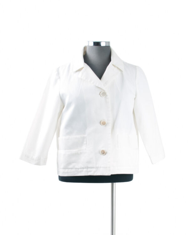 Marni White Cotton 3QS Jacket Sz 40