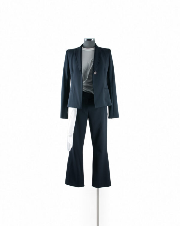 The Row Navy Poly 2PC Pant Suit Sz 4