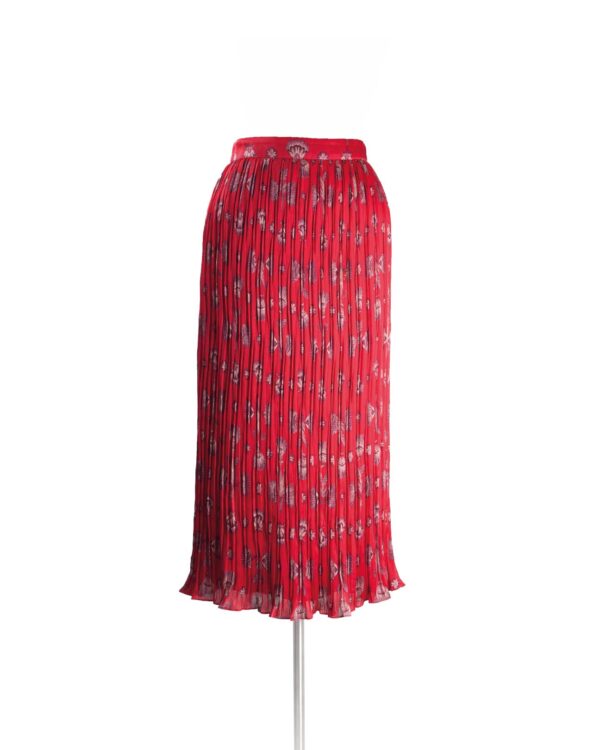 Johanna Ortiz Red Mx Fab Print PLT Skirt Sz 2