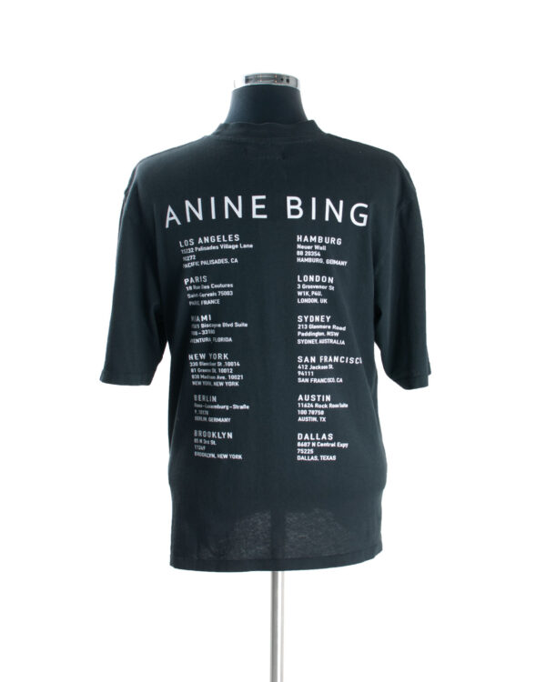 Annie Bing Black Monogram T Shirt Sz XS Back