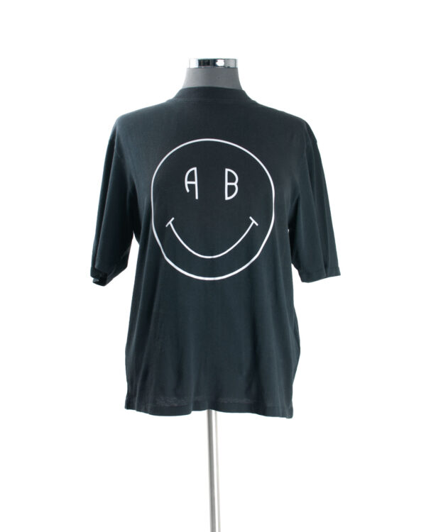 Annie Bing Black Monogram T Shirt Sz XS Front