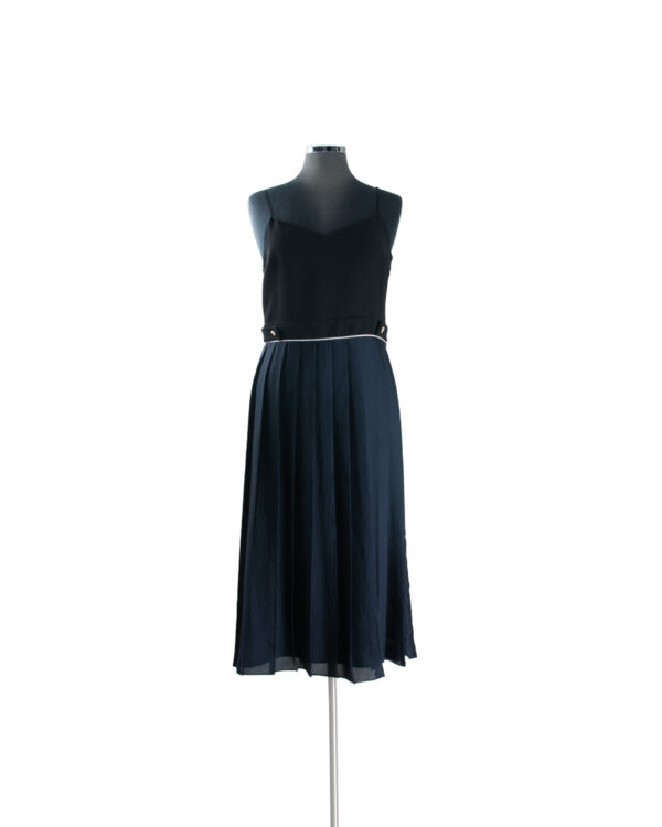 Victoria Beckham Black, Navy Poly SL MD Dress Sz 44