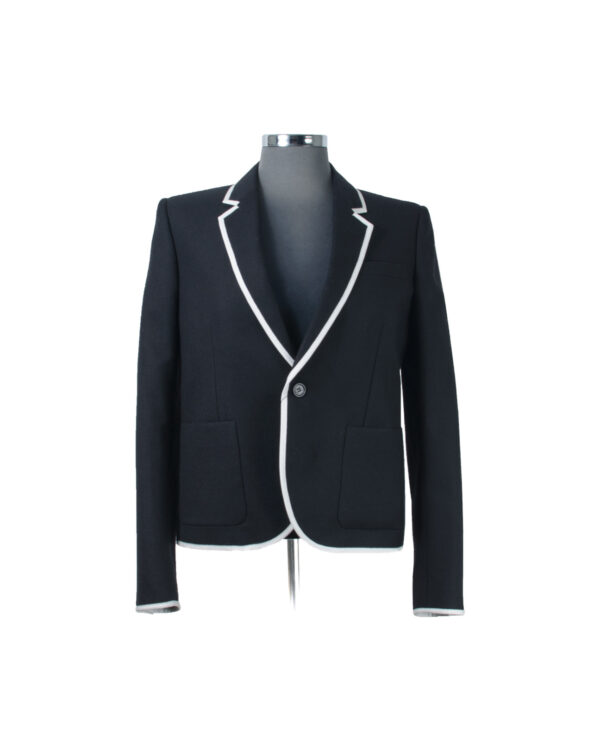 St Laurent Black, White Wool TRM Jacket Sz 40 | SKU 66.93.65.9. APT57.com