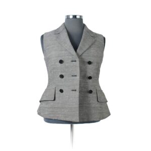 Christian Dior Grey Ctn/Slk TWD Bar Vest Sz 40 | SKU 144.9.63.1. APT57.com