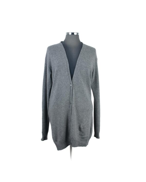 Prada Charcoal Wool / Cashmere Long Cardigan Sz M | SKU 326.74.66.6. APT57.com