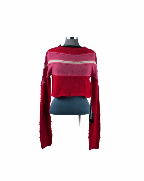 Marni Red, Hot Pink Cashmere CRP LS Knit Sz 42