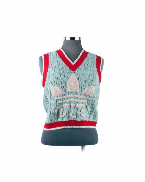 Gucci Blue, Red & White Cotton Vest Sz M