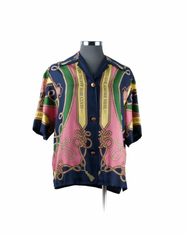 Gucci Pink, Multi Col Silk Casual Shirt Sz 40