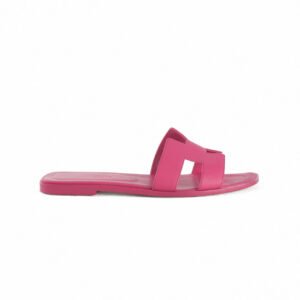 Hermes Fuschia Leather Oran Sandal Sz 39