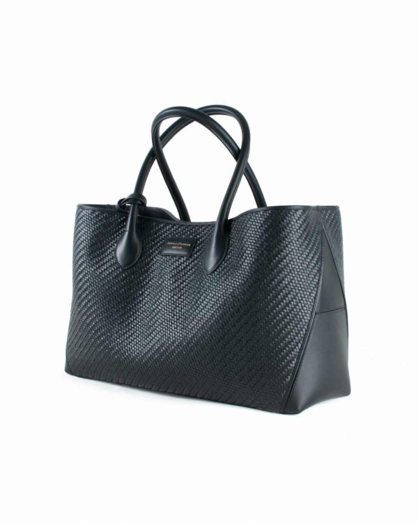 Aspinal Lndn Black Leather Tote Bag Sz 43cm 3/4