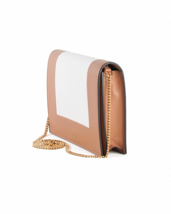 Celine Tan, White Leather Frame Bag Sz 21cm | SKU 490.95.67.17. APT57.com 3/4