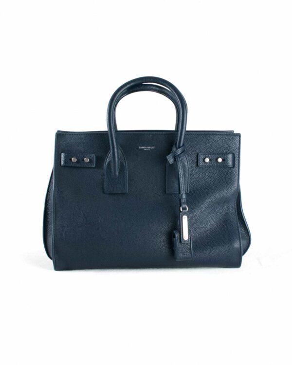 St Laurent Navy Sac Du Jour Bag Sz 31cm front