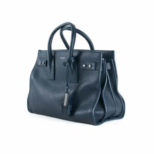 St Laurent Navy Sac Du Jour Bag Sz 31cm 3/4