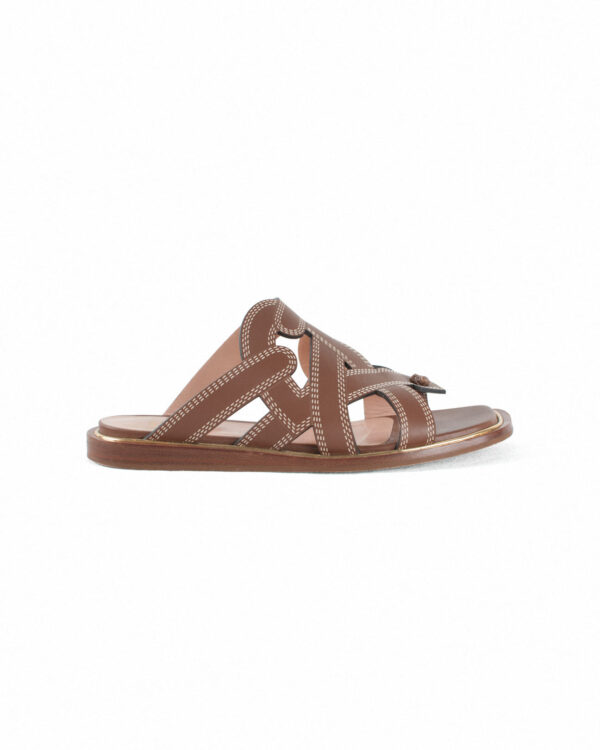 Bally Brown, Tan Leather Sandal Sz 37 side