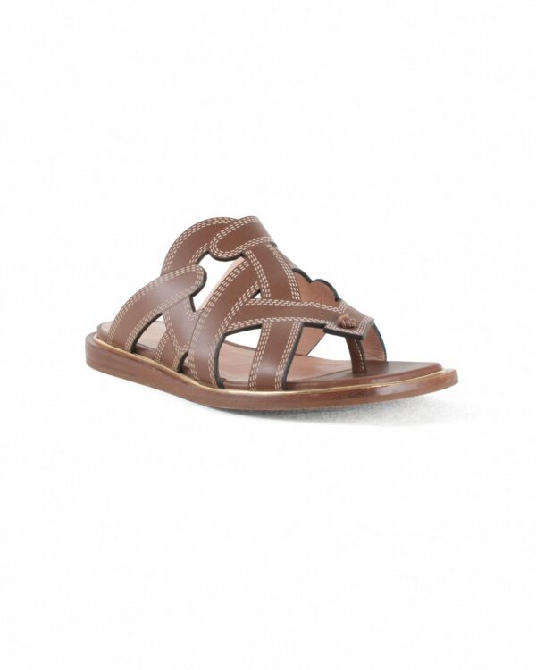 Bally Brown, Tan Leather Sandal Sz 37 3/4