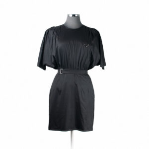 Prada Black Nylon w Belt Dress Sz 42