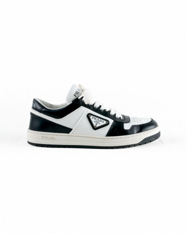 Prada White, Black Leather Panda Sneaker Sz 37.5