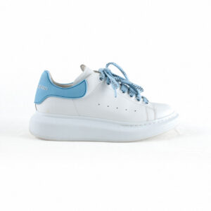 Alexander McQueen Oversized White, Blue Leather Sneaker Sz 37.5