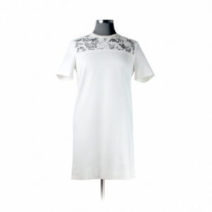 Miu Miu White Mx Fabric, Lace Stretch Dress Sz S