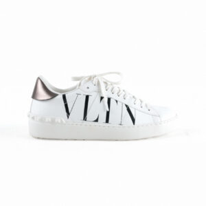 Valentino White Black Bronze Leather Rock Stud Untitled Sneaker Sz 38